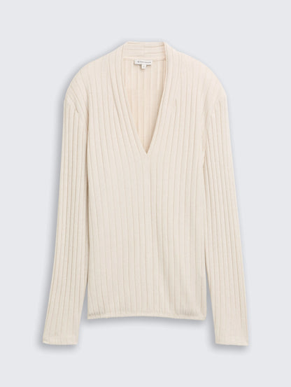 Tom Tailor_0_Cosy Long-Sleeved Shirt with V-Neck_1048936_36844_04