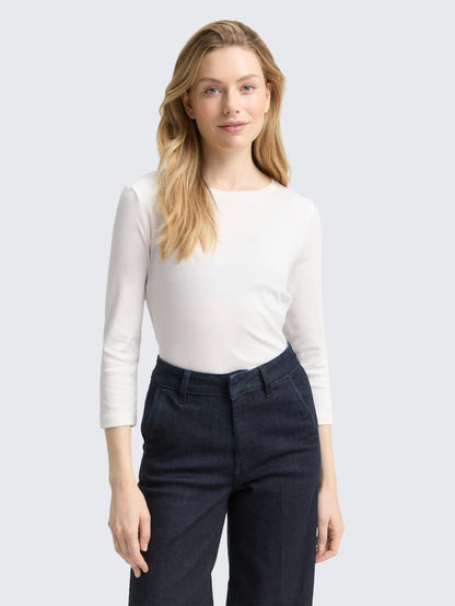 Tom Tailor_0_Slim Fit Long-Sleeved Shirt with Glitter Logo_1048941_10315_01