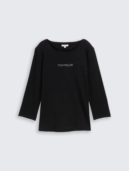 Tom Tailor_0_Slim Fit Long-Sleeved Shirt with Glitter Logo_1048941_14482_04