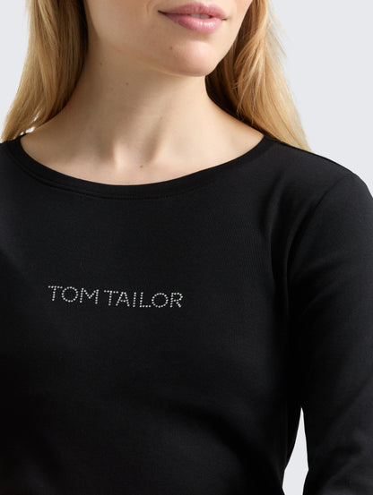 Tom Tailor_0_Slim Fit Long-Sleeved Shirt with Glitter Logo_1048941_14482_05