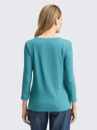 Tom Tailor_0_Slim Fit Long-Sleeved Shirt with Glitter Logo_1048941_31666_03