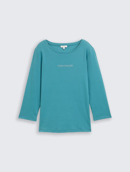 Tom Tailor_0_Slim Fit Long-Sleeved Shirt with Glitter Logo_1048941_31666_04