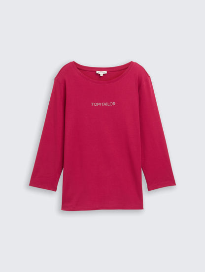 Tom Tailor_0_Slim Fit Long-Sleeved Shirt with Glitter Logo_1048941_38999_04