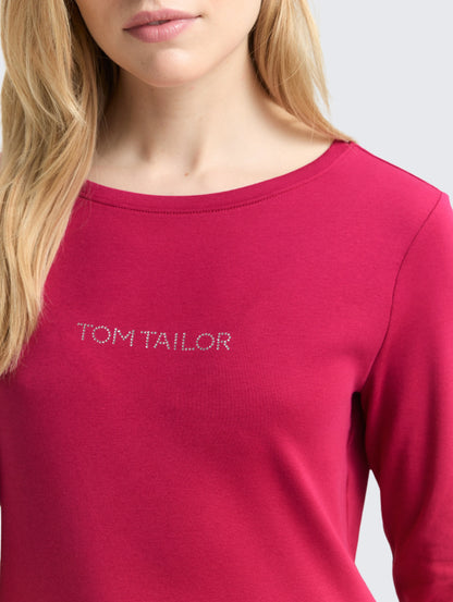 Tom Tailor_0_Slim Fit Long-Sleeved Shirt with Glitter Logo_1048941_38999_05