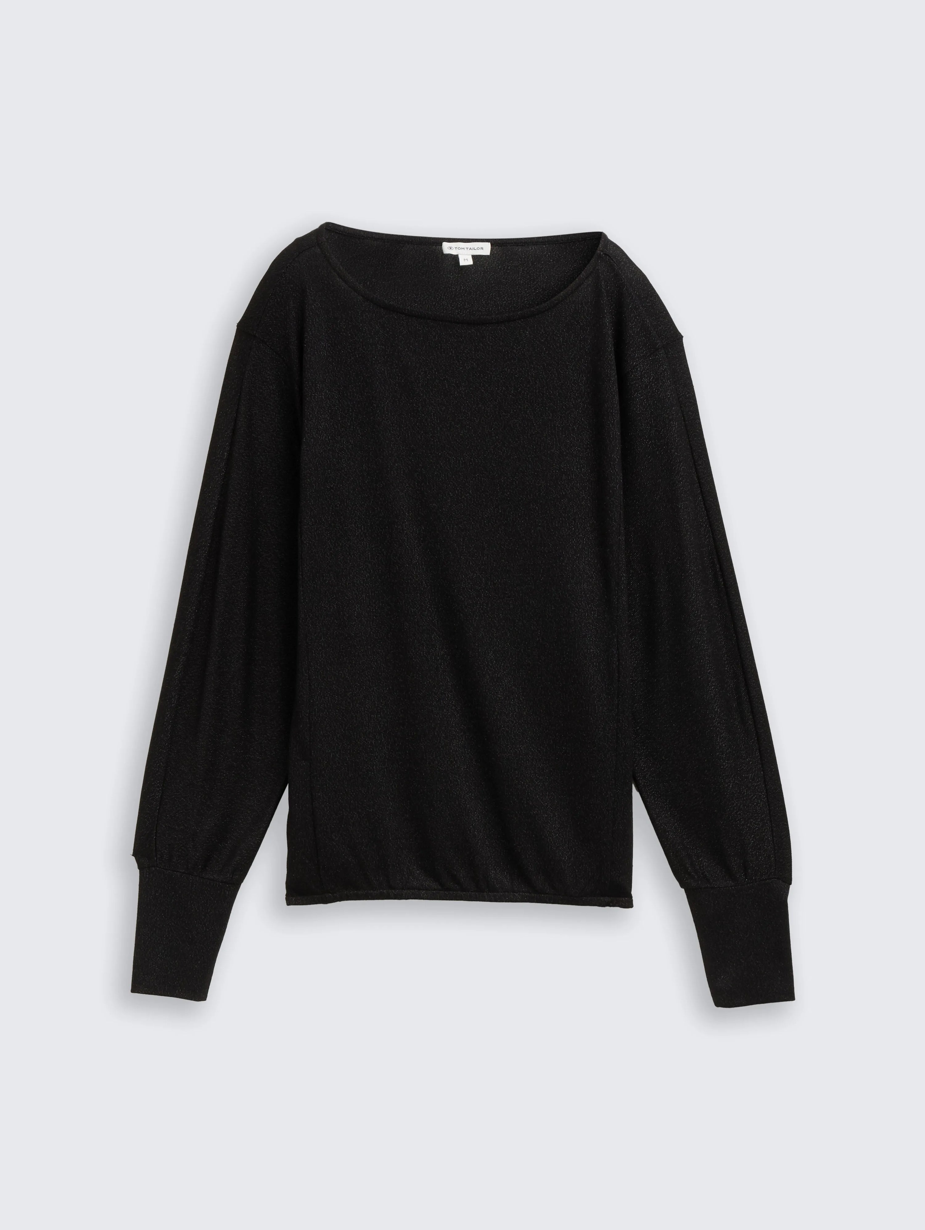 Tom Tailor_Gray_Loose Fit Long-Sleeved Shirt with Glitter Effect_1048945_14482_04