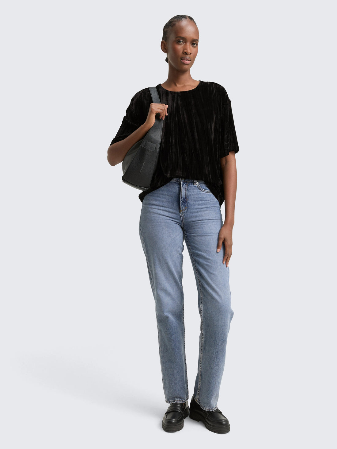 Tom Tailor_Gray_Loose Fit Velvet T-Shirt_1048977_14482_01