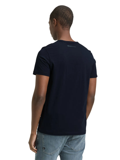 Denim Tom Tailor Sky Captain Blue Men Slim Fit Cotton T-Shirt SKU: 1048995_10668 Image 02
