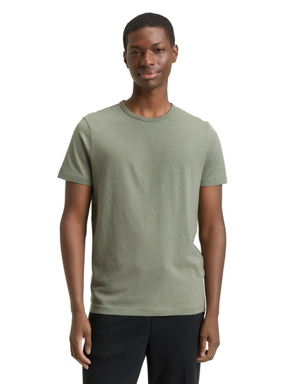 Denim Tom Tailor Dusty Mid Olive Men Slim Fit Cotton T-Shirt SKU: 1048995_15594 Image 03