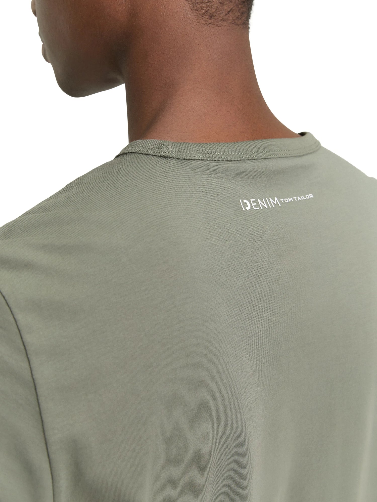 Denim Tom Tailor Dusty Mid Olive Men Slim Fit Cotton T-Shirt SKU: 1048995_15594 Image 04