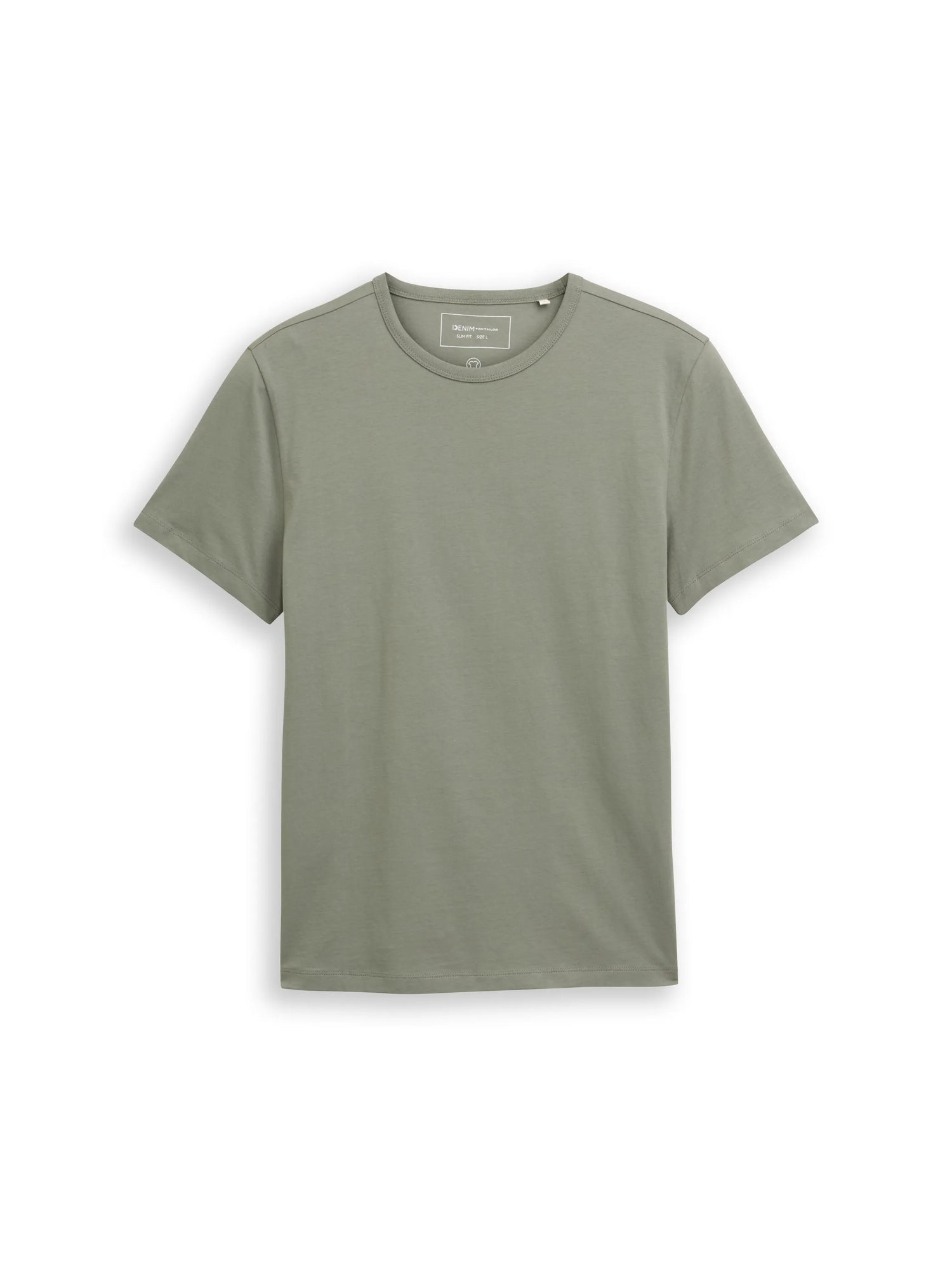 Denim Tom Tailor Dusty Mid Olive Men Slim Fit Cotton T-Shirt SKU: 1048995_15594 Image 06