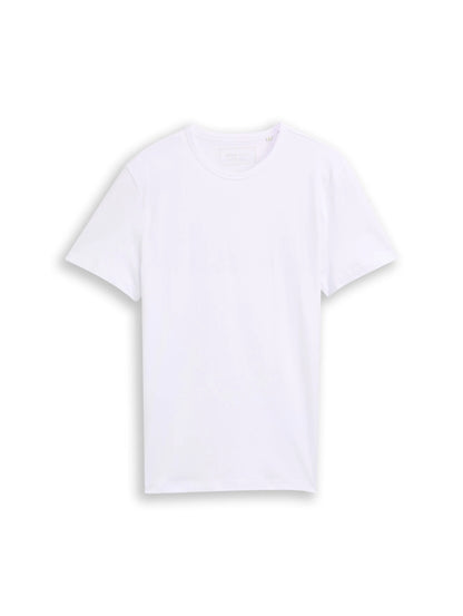 Denim Tom Tailor White Men Slim Fit Cotton T-Shirt SKU: 1048995_20000 Image 01