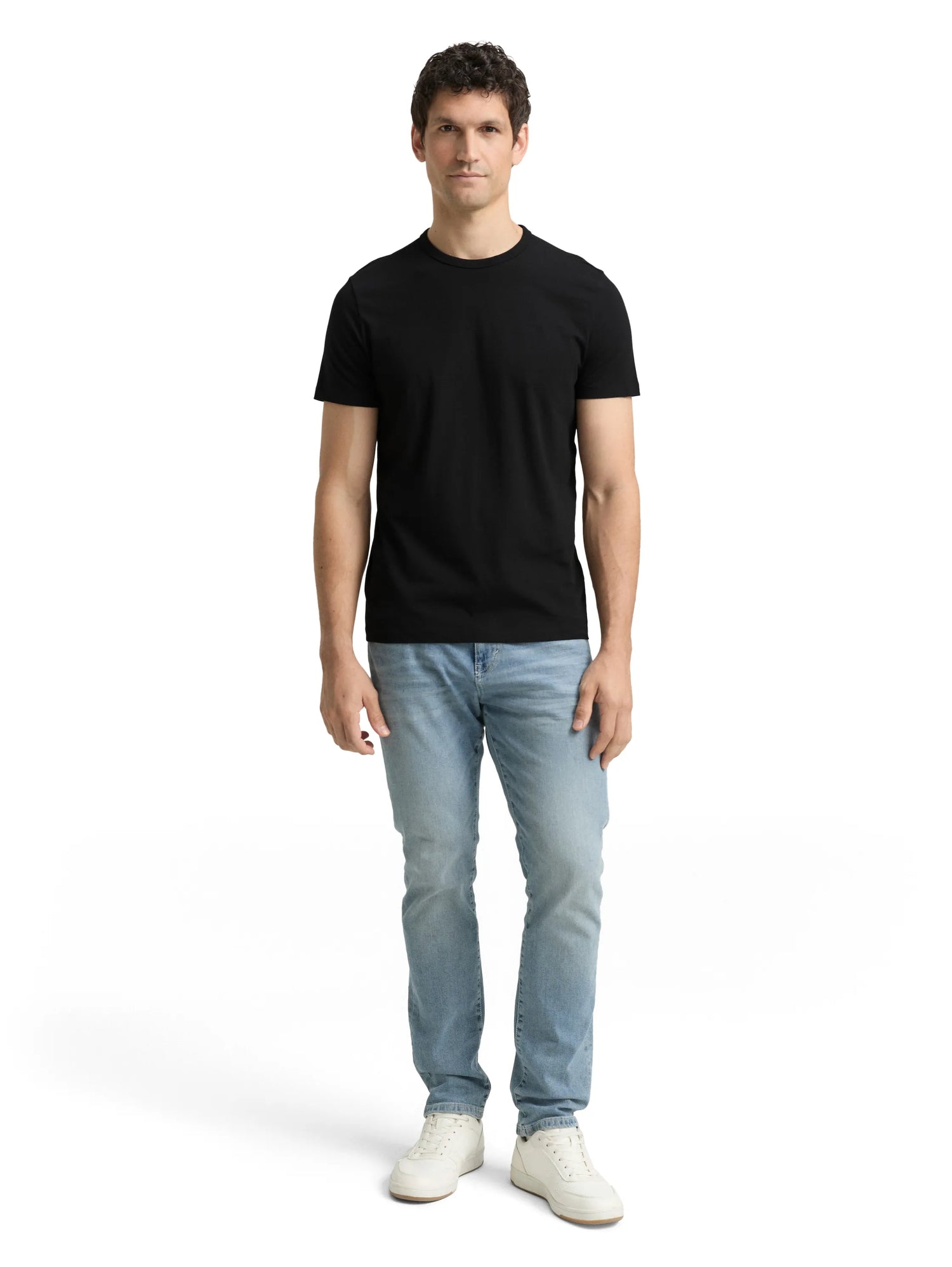 Denim Tom Tailor Black Men Slim Fit Cotton T-Shirt SKU: 1048995_29999 Image 01