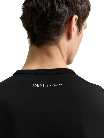 Denim Tom Tailor Black Men Slim Fit Cotton T-Shirt SKU: 1048995_29999 Image 04