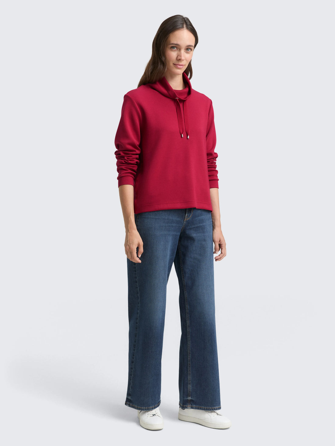 Tom Tailor_Brown_Scuba Sweatshirt with Stand-Up Collar_1049025_10361_01