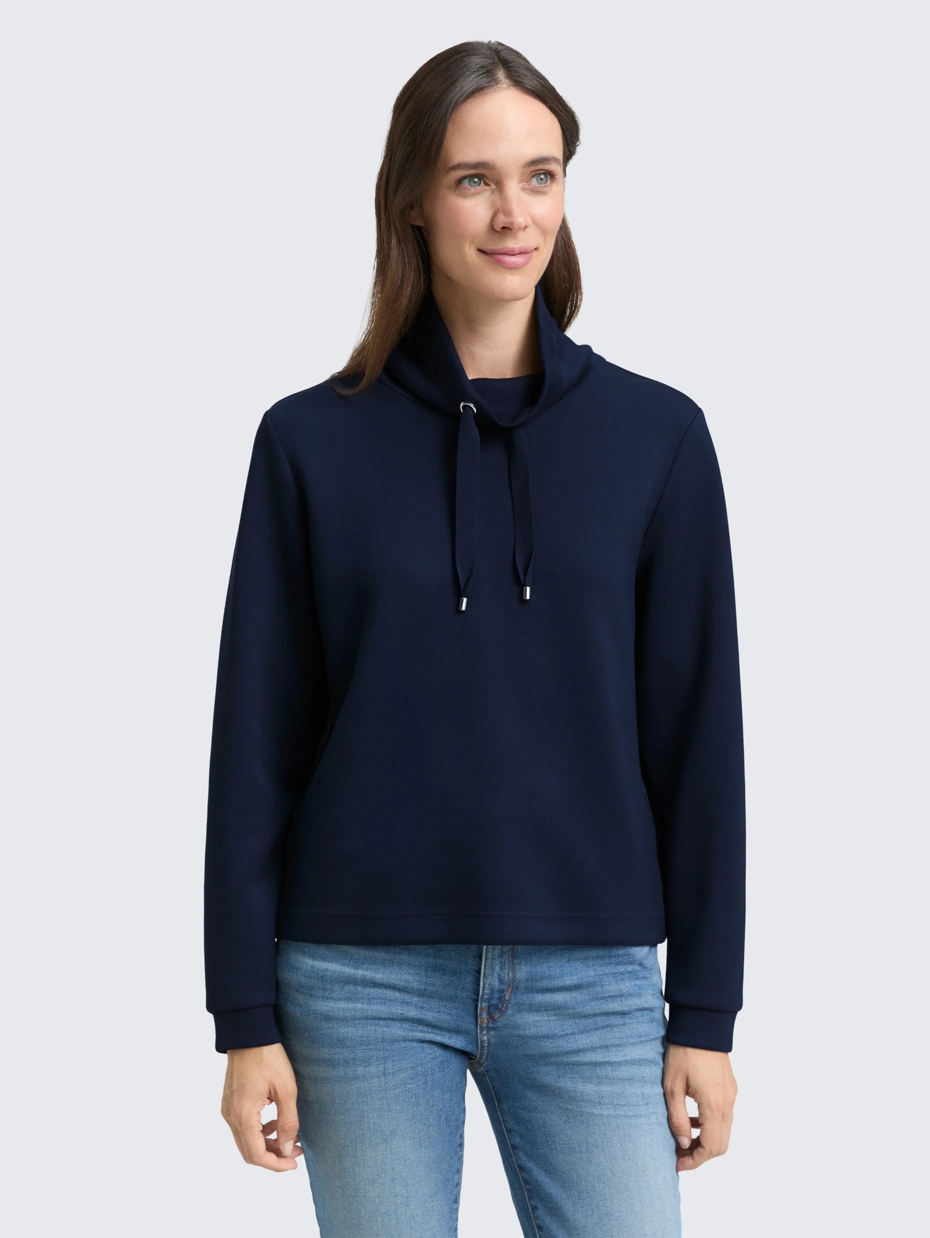 Tom Tailor_Brown_Scuba Sweatshirt with Stand-Up Collar_1049025_10668_02