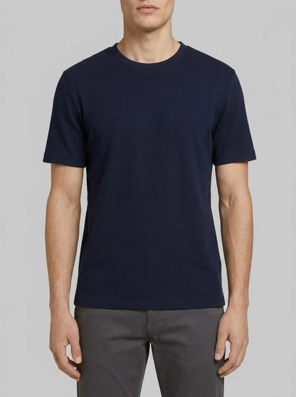 Denim Tom Tailor Sky Captain Blue Men T-Shirt with Waffle Texture SKU: 1049041_10668 Image 00