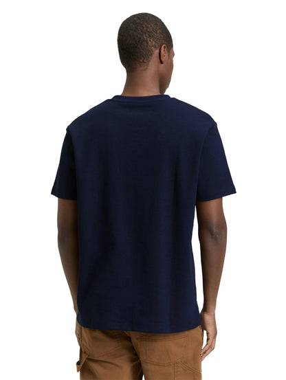 Denim Tom Tailor Sky Captain Blue Men T-Shirt with Waffle Texture SKU: 1049041_10668 Image 02