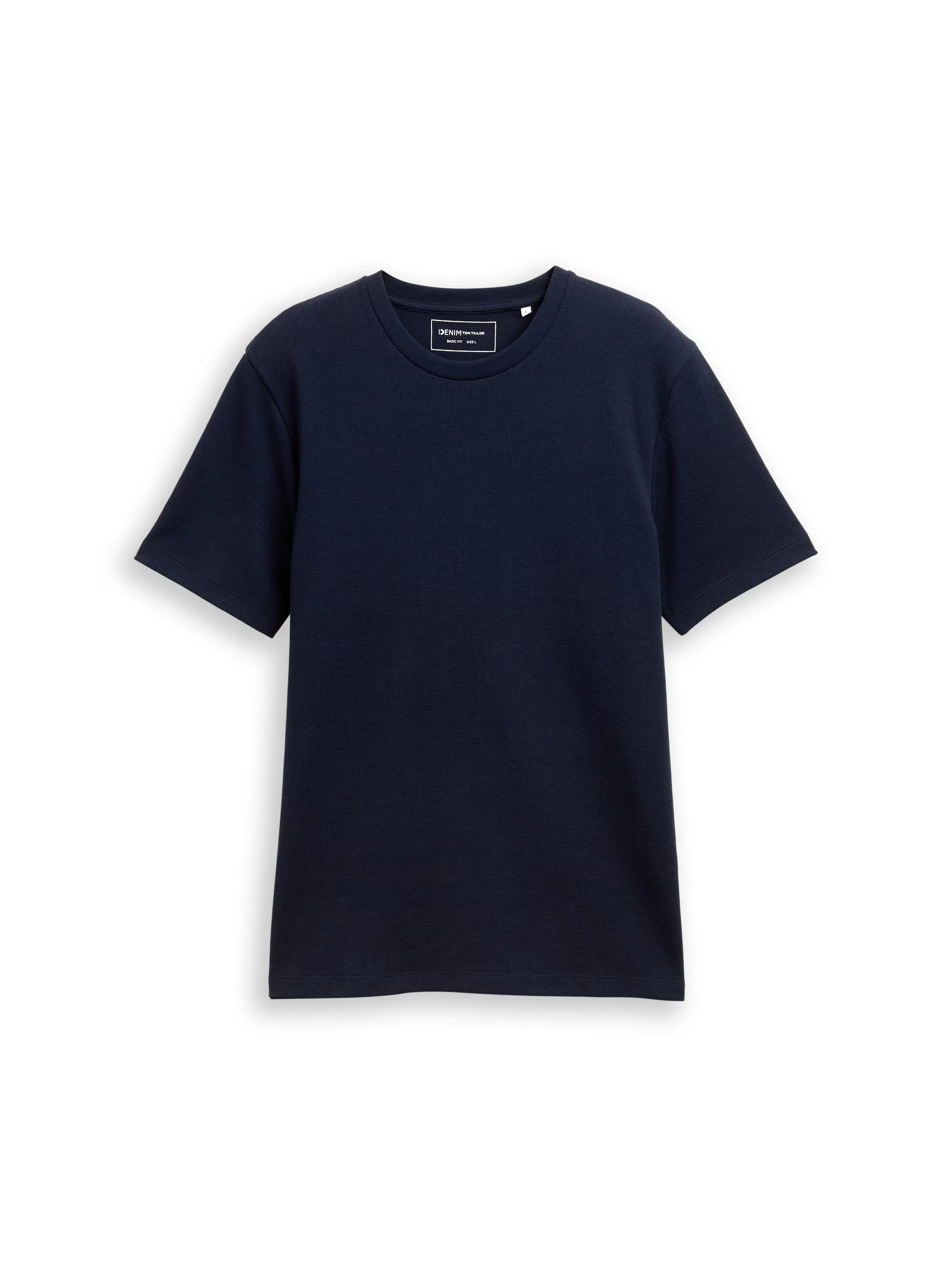 Denim Tom Tailor Sky Captain Blue Men T-Shirt with Waffle Texture SKU: 1049041_10668 Image 06