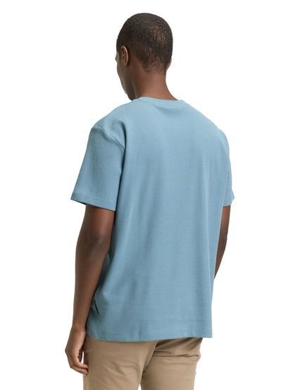 Denim Tom Tailor Citadel Blue Men T-Shirt with Waffle Texture SKU: 1049041_30118 Image 02