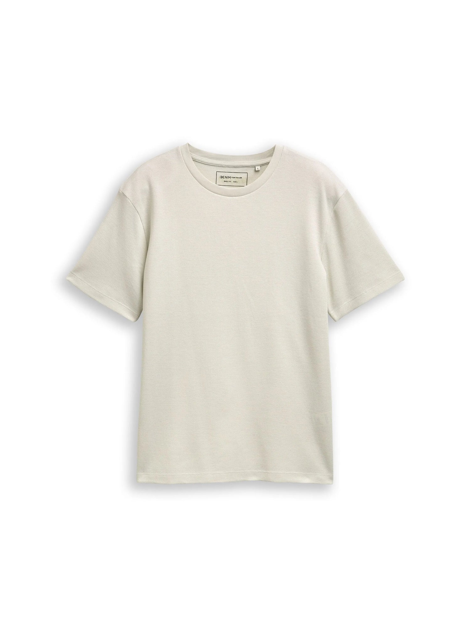 Denim Tom Tailor Greyish White Men T-Shirt with Waffle Texture SKU: 1049041_32257 Image 06