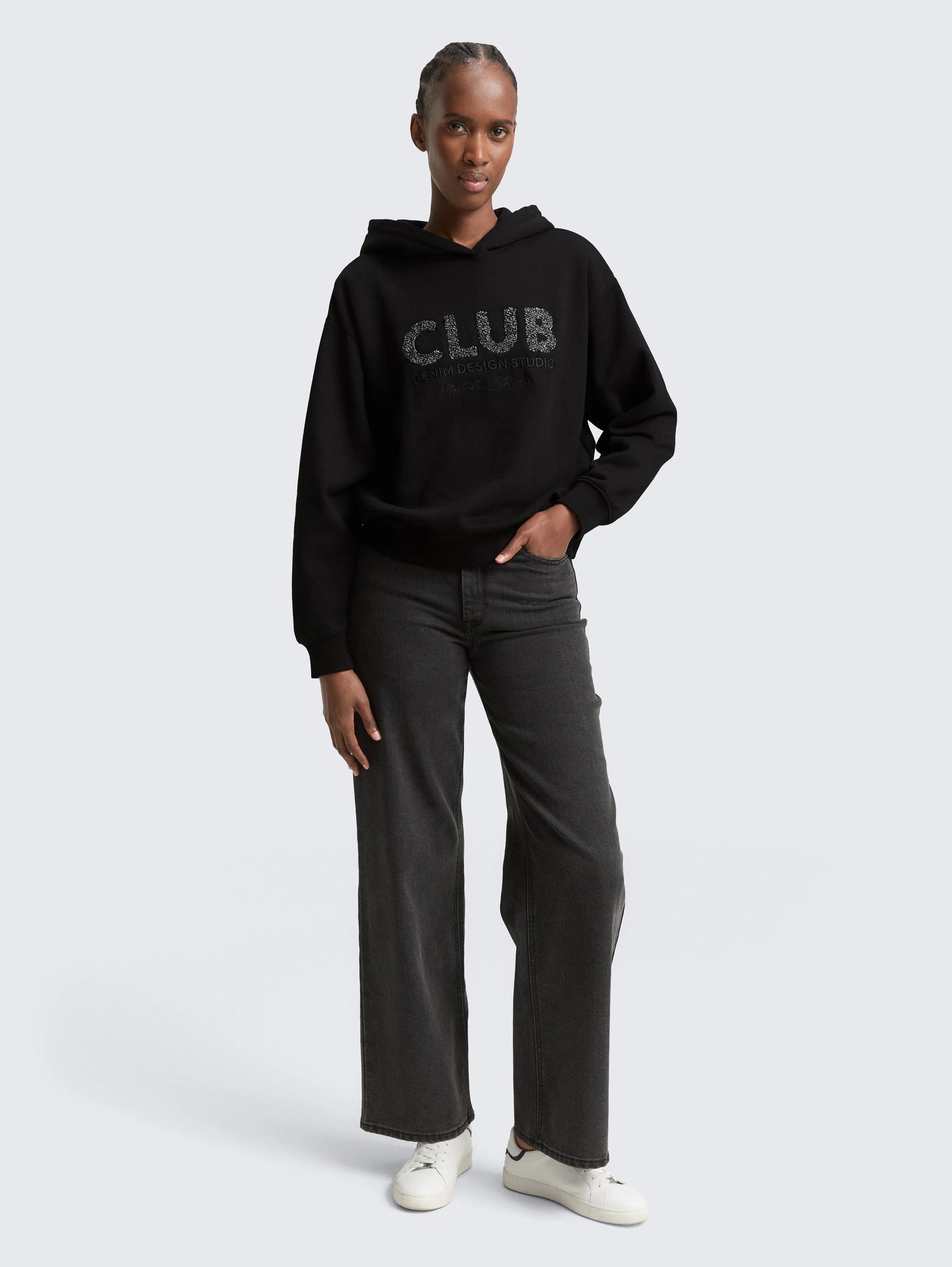 Tom Tailor_Gray_Oversized Hoodie Sweatshirt with Glitter AppliquŽ_1049050_14482_01