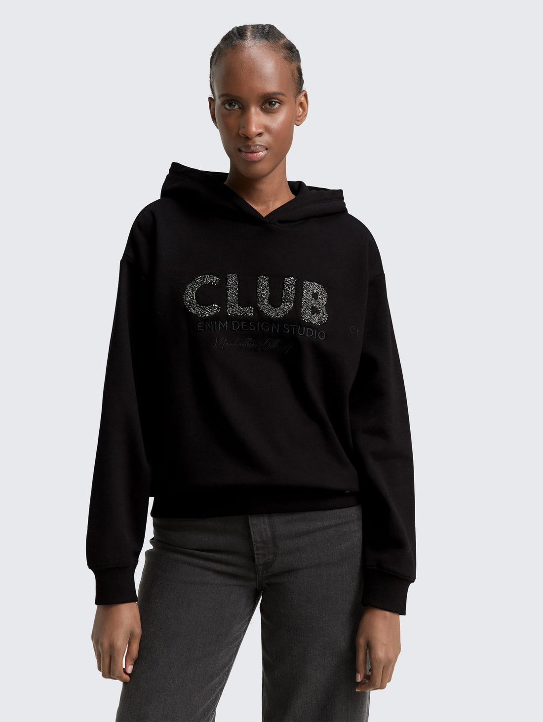 Tom Tailor_Gray_Oversized Hoodie Sweatshirt with Glitter AppliquŽ_1049050_14482_02