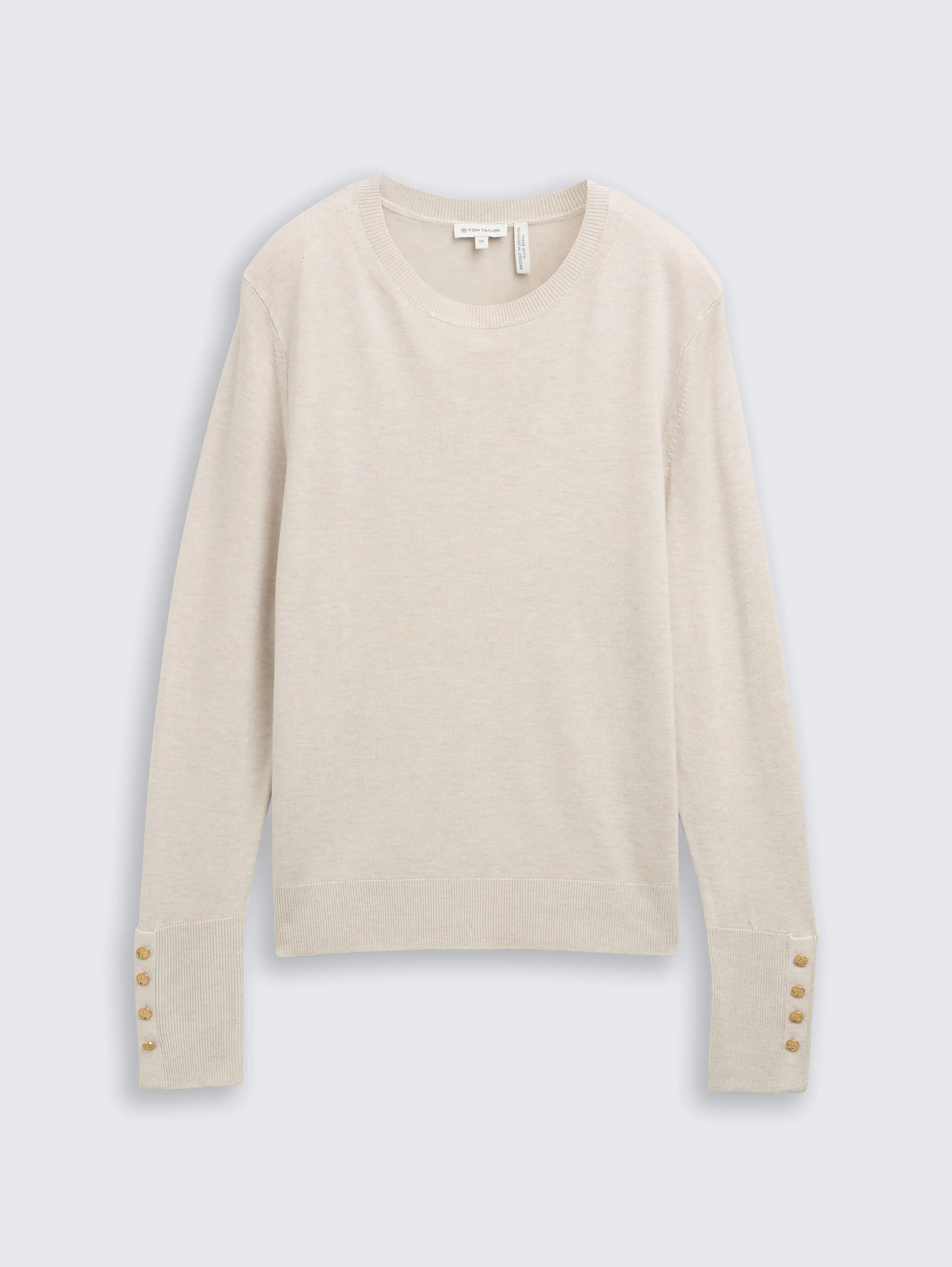 Tom Tailor_Gray_Knitted Jumper with Button Details_1049125_36844_04