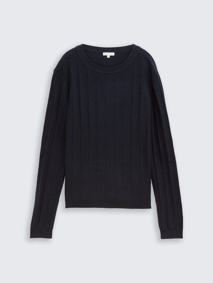 Tom Tailor_Gray_Rib Knit Jumper with Wool Content_1049129_10668_04