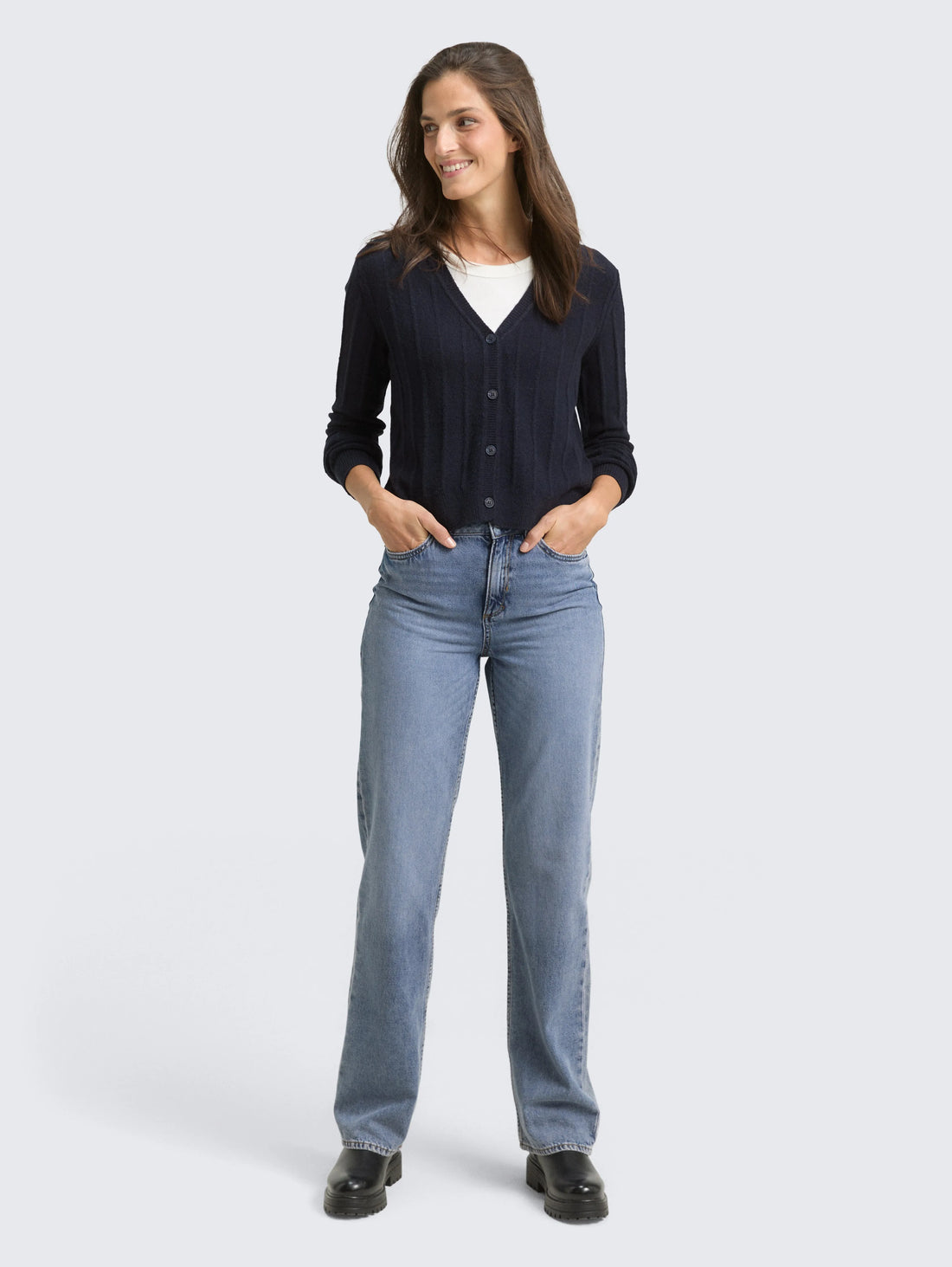 Tom Tailor_Gray_Ribbed Cardigan with Wool Content_1049130_10668_01