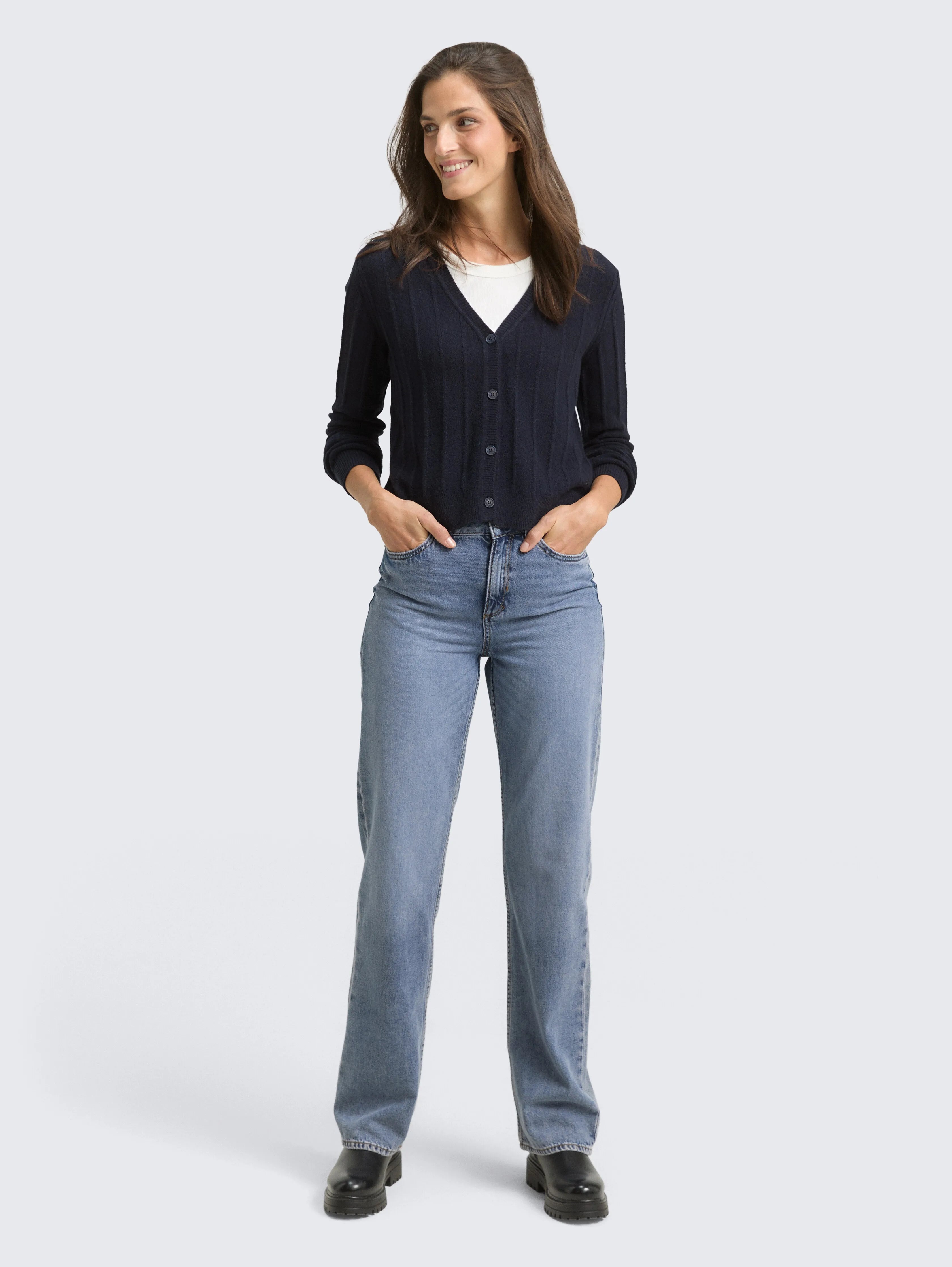 Tom Tailor_Gray_Ribbed Cardigan with Wool Content_1049130_10668_01