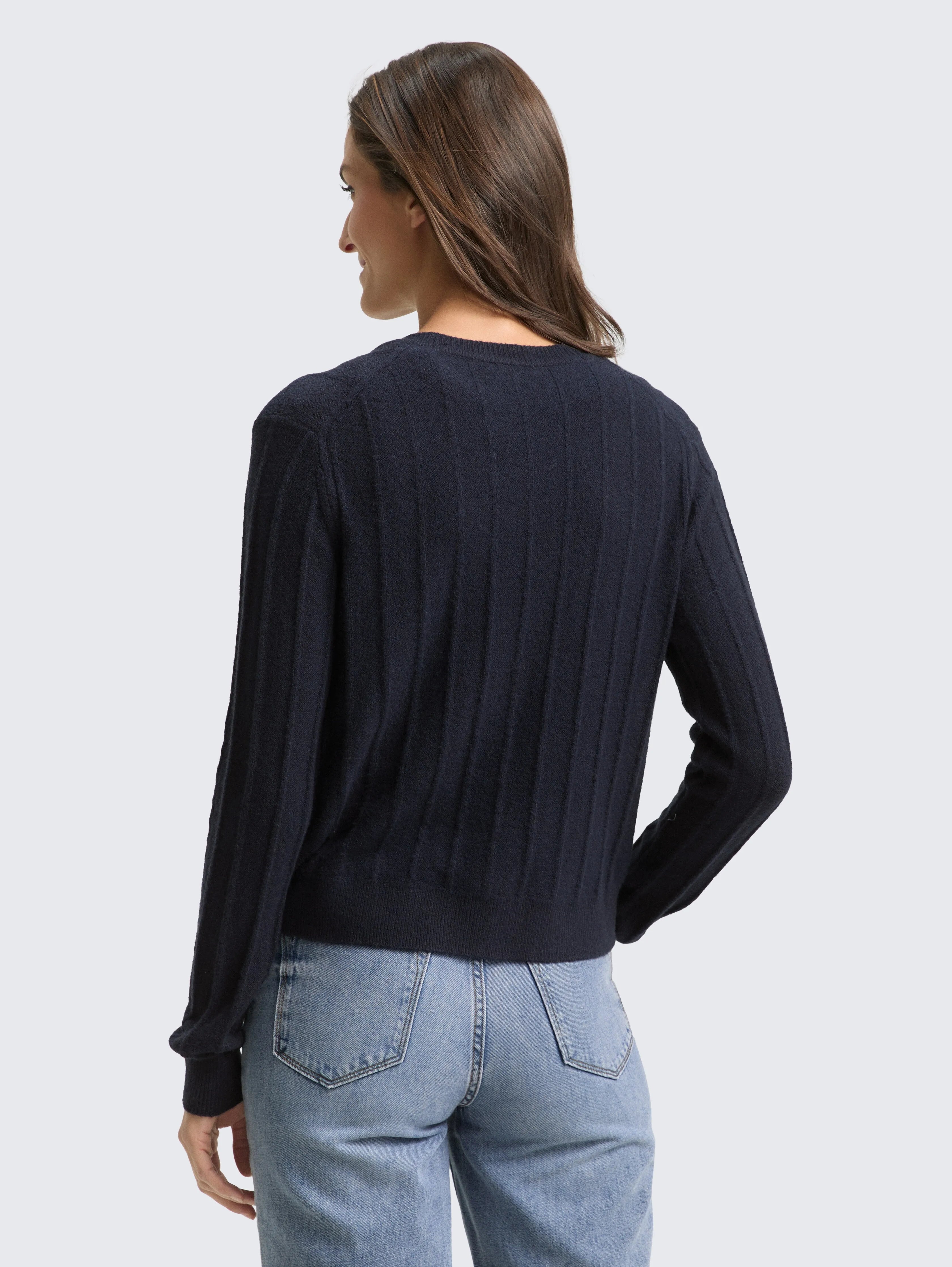 Tom Tailor_Gray_Ribbed Cardigan with Wool Content_1049130_10668_03