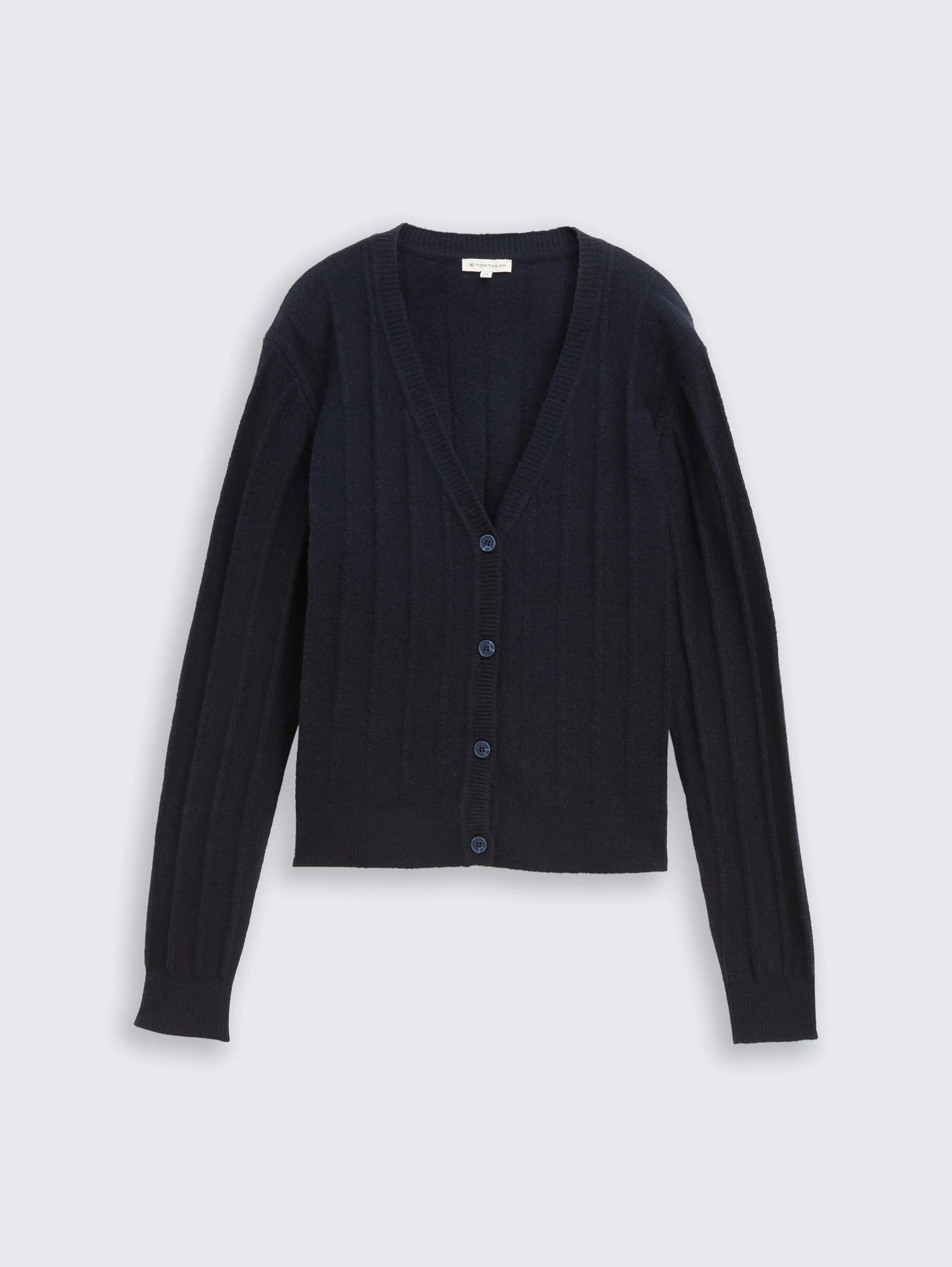 Tom Tailor_Gray_Ribbed Cardigan with Wool Content_1049130_10668_04