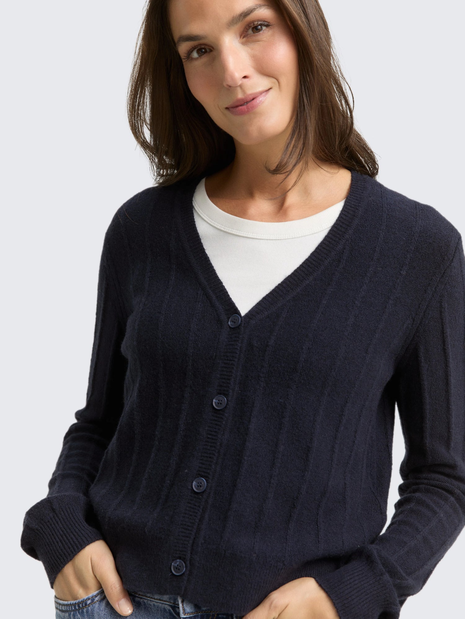 Tom Tailor_Gray_Ribbed Cardigan with Wool Content_1049130_10668_05