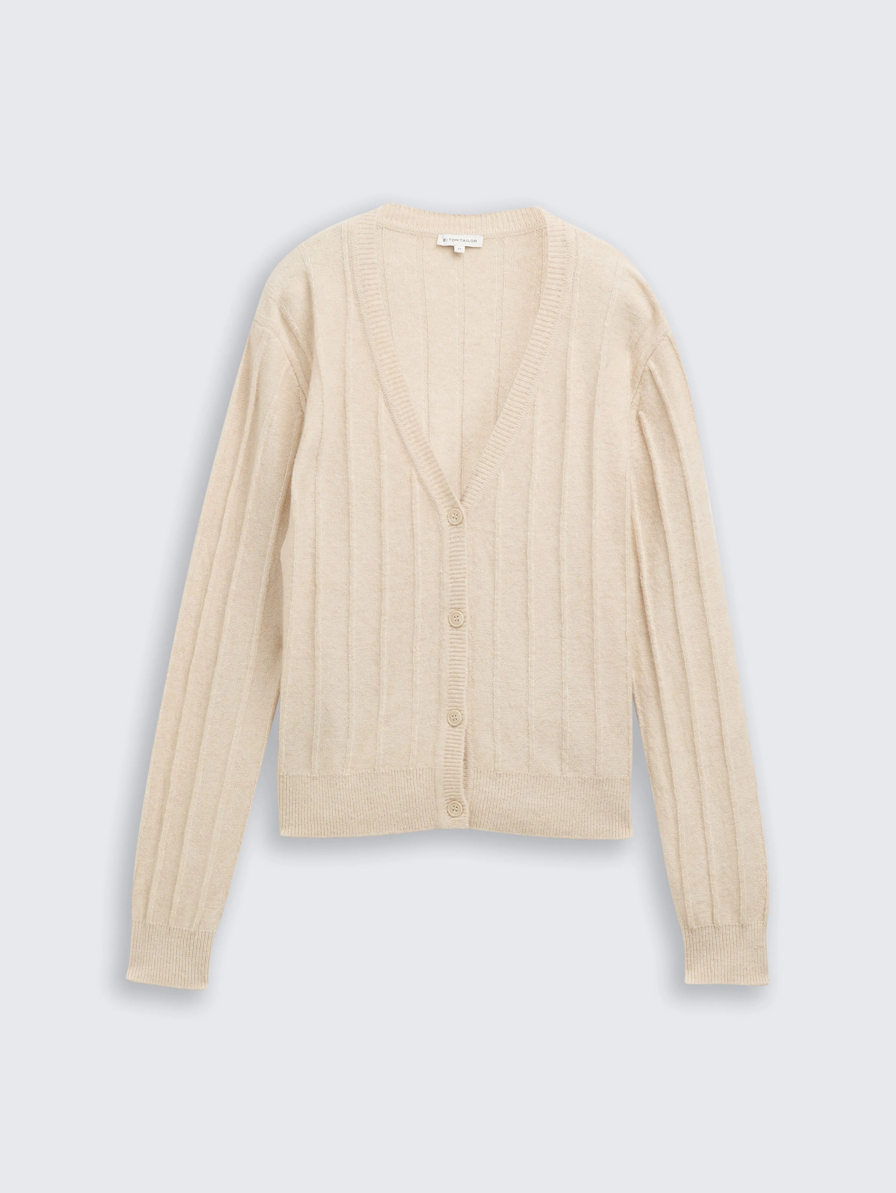 Tom Tailor_Gray_Ribbed Cardigan with Wool Content_1049130_36844_04