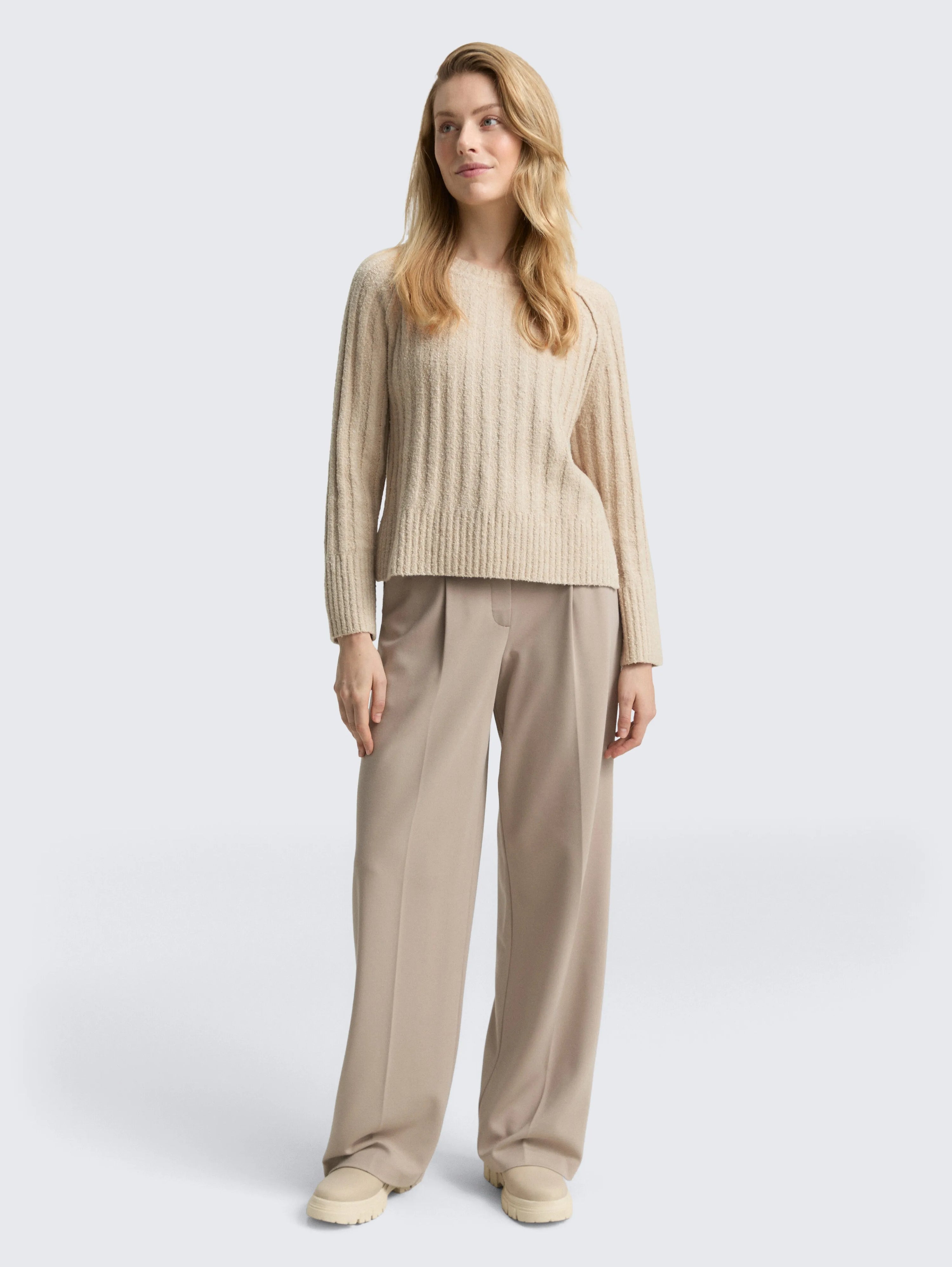 Tom Tailor_Gray_BouclŽ Knit Jumper with Wool Content_1049133_36844_01