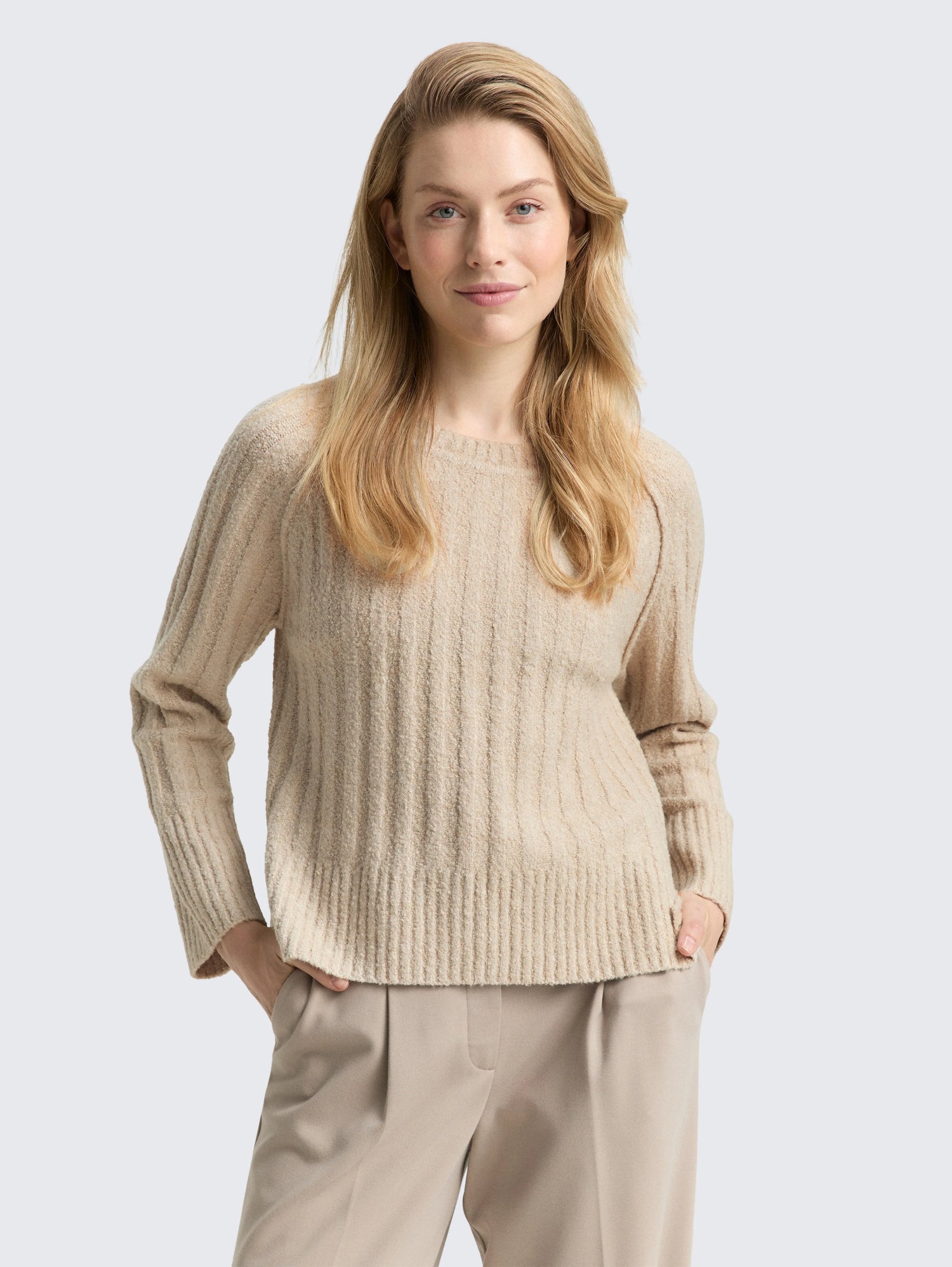 Tom Tailor_Gray_BouclŽ Knit Jumper with Wool Content_1049133_36844_02