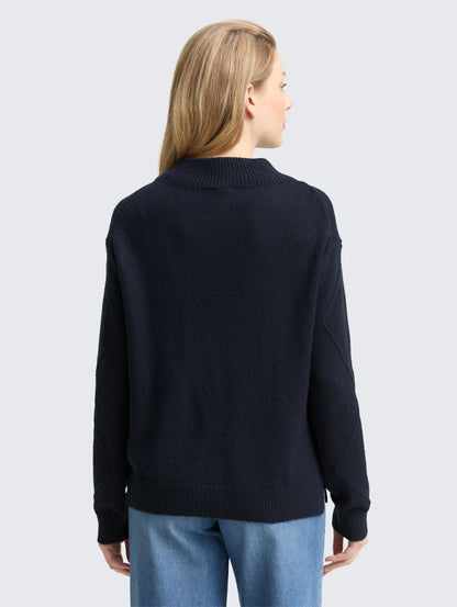 Tom Tailor_0_Loose Fit Knitted Jumper with Stand-Up Collar_1049140_10668_03
