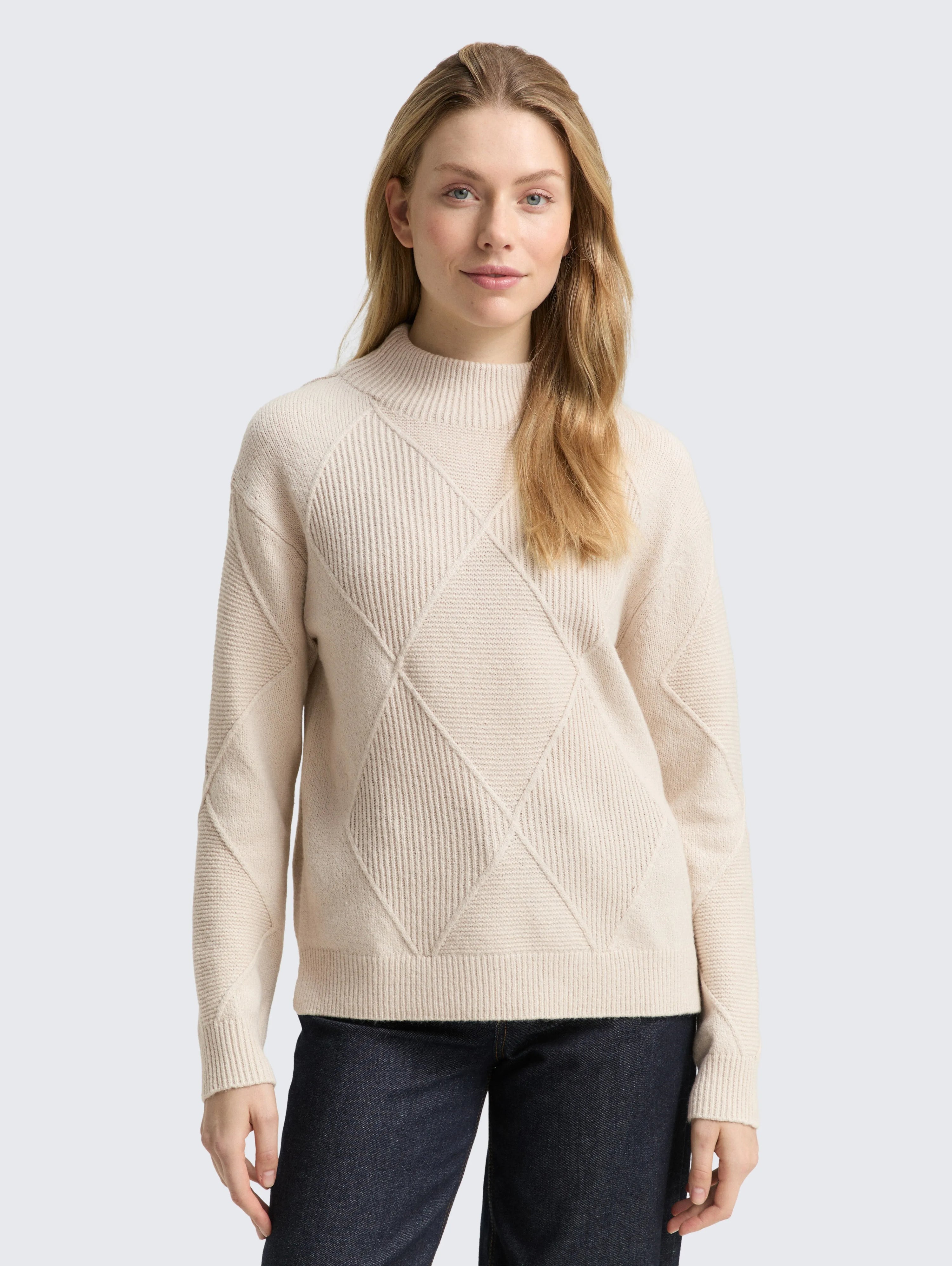 Tom Tailor_0_Loose Fit Knitted Jumper with Stand-Up Collar_1049140_29517_01
