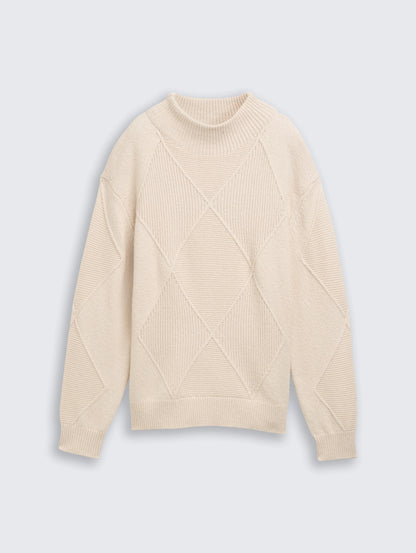 Tom Tailor_0_Loose Fit Knitted Jumper with Stand-Up Collar_1049140_29517_04