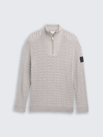 Tom Tailor_Gray_Troyer Knitted Jumper with Cable Knit_1049370_39407_04