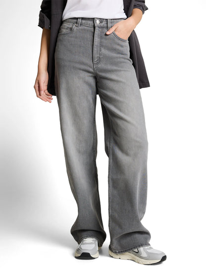 Denim Tom Tailor Clean Light Stone Grey Denim Women Ttlinou Wide High-Waisted Jeans SKU: 1049383_10212 Image 01