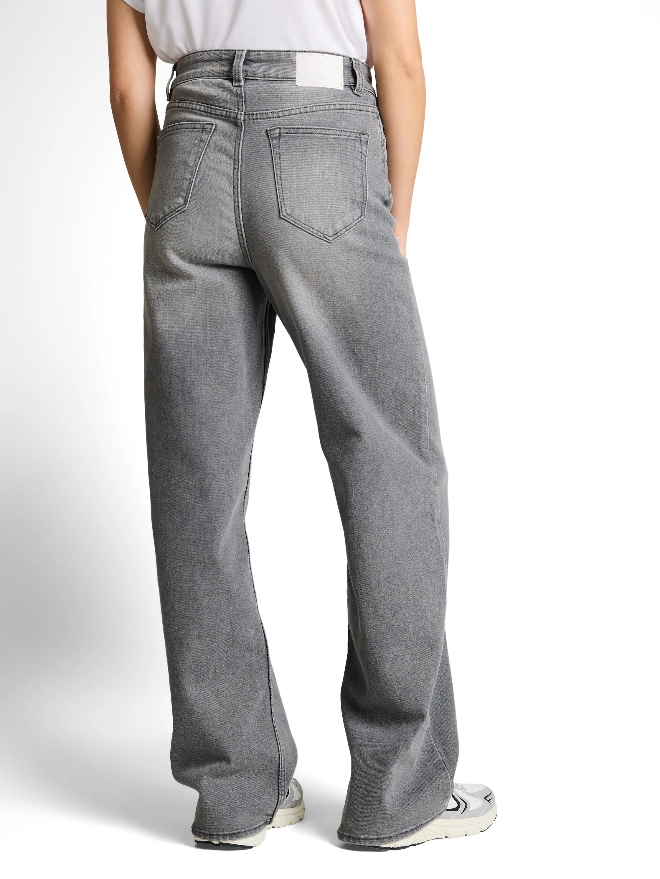 Denim Tom Tailor Clean Light Stone Grey Denim Women Ttlinou Wide High-Waisted Jeans SKU: 1049383_10212 Image 02