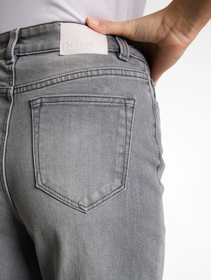 Denim Tom Tailor Clean Light Stone Grey Denim Women Ttlinou Wide High-Waisted Jeans SKU: 1049383_10212 Image 03