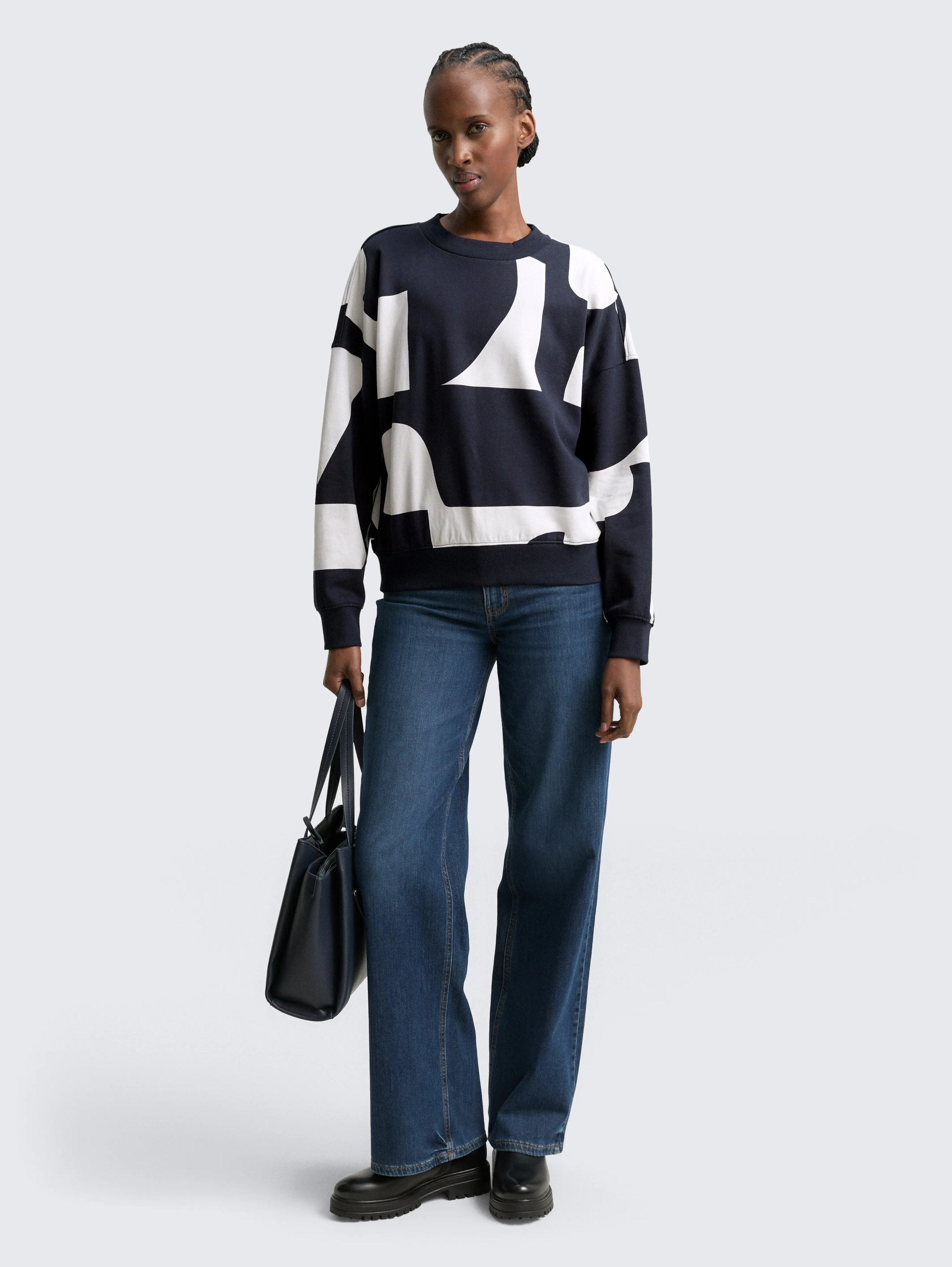 Tom Tailor_0_Loose-Fit Sweatshirt with Pattern_1049413_38859_01
