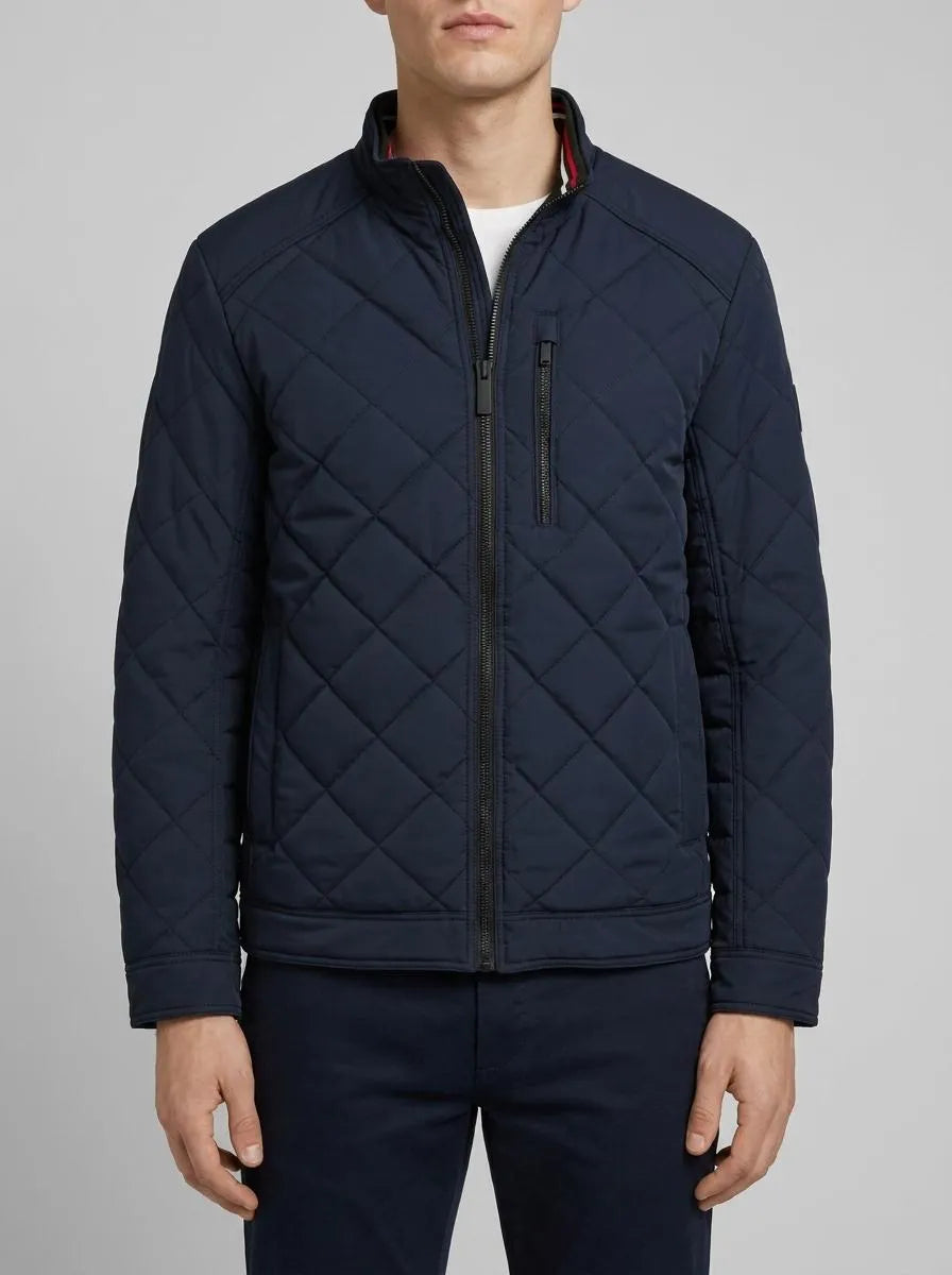 Tom Tailor Sky Captain Blue Men Tech Biker Jacket with Stand-Up Collar SKU: 1049471_10668 Image 00