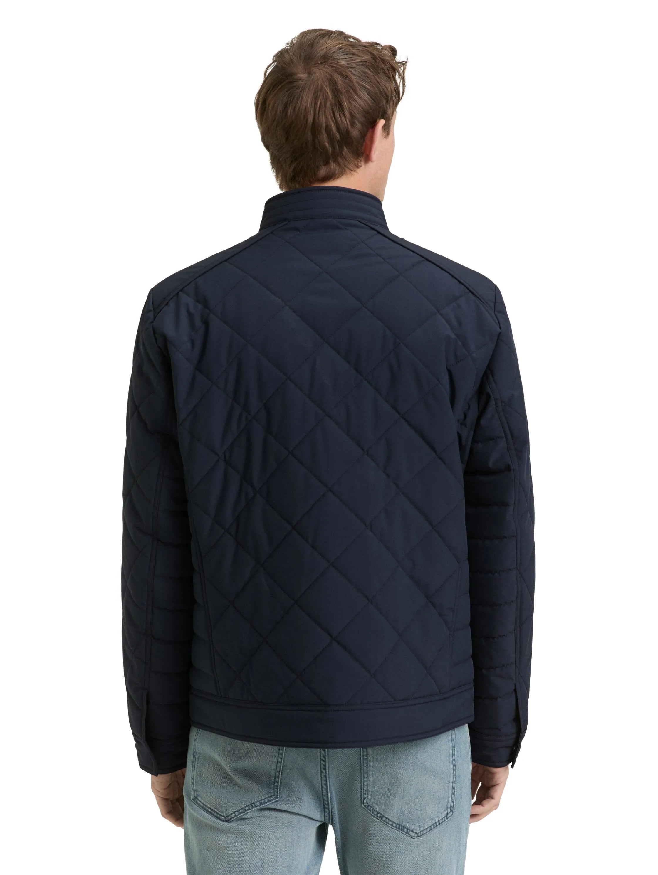 Tom Tailor Sky Captain Blue Men Tech Biker Jacket with Stand-Up Collar SKU: 1049471_10668 Image 02