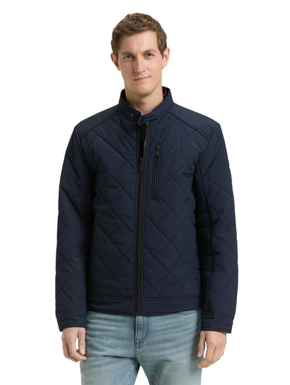 Tom Tailor Sky Captain Blue Men Tech Biker Jacket with Stand-Up Collar SKU: 1049471_10668 Image 03