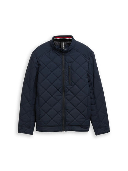 Tom Tailor Sky Captain Blue Men Tech Biker Jacket with Stand-Up Collar SKU: 1049471_10668 Image 06