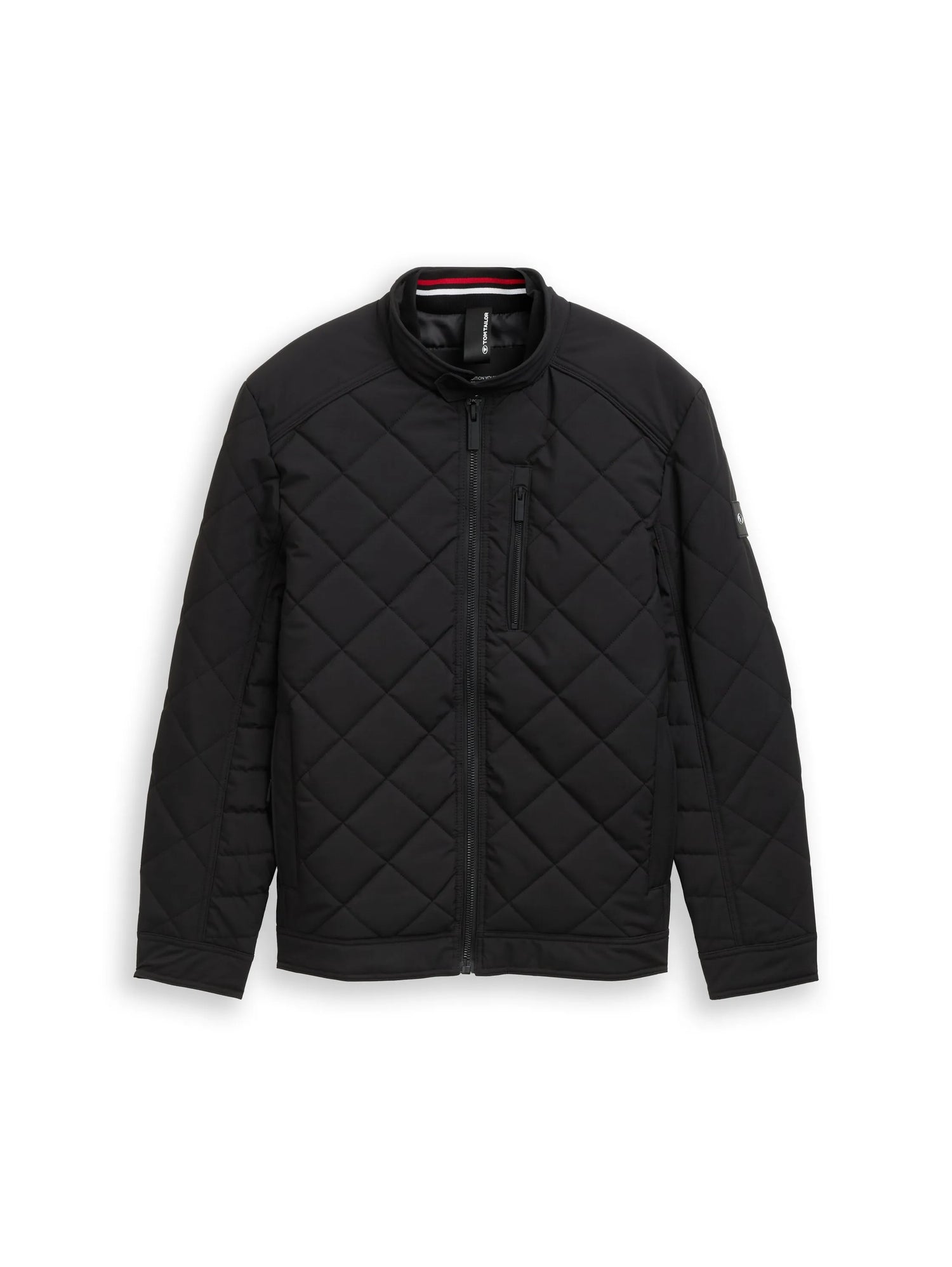 Tom Tailor Black Men Tech Biker Jacket with Stand-Up Collar SKU: 1049471_29999 Image 06