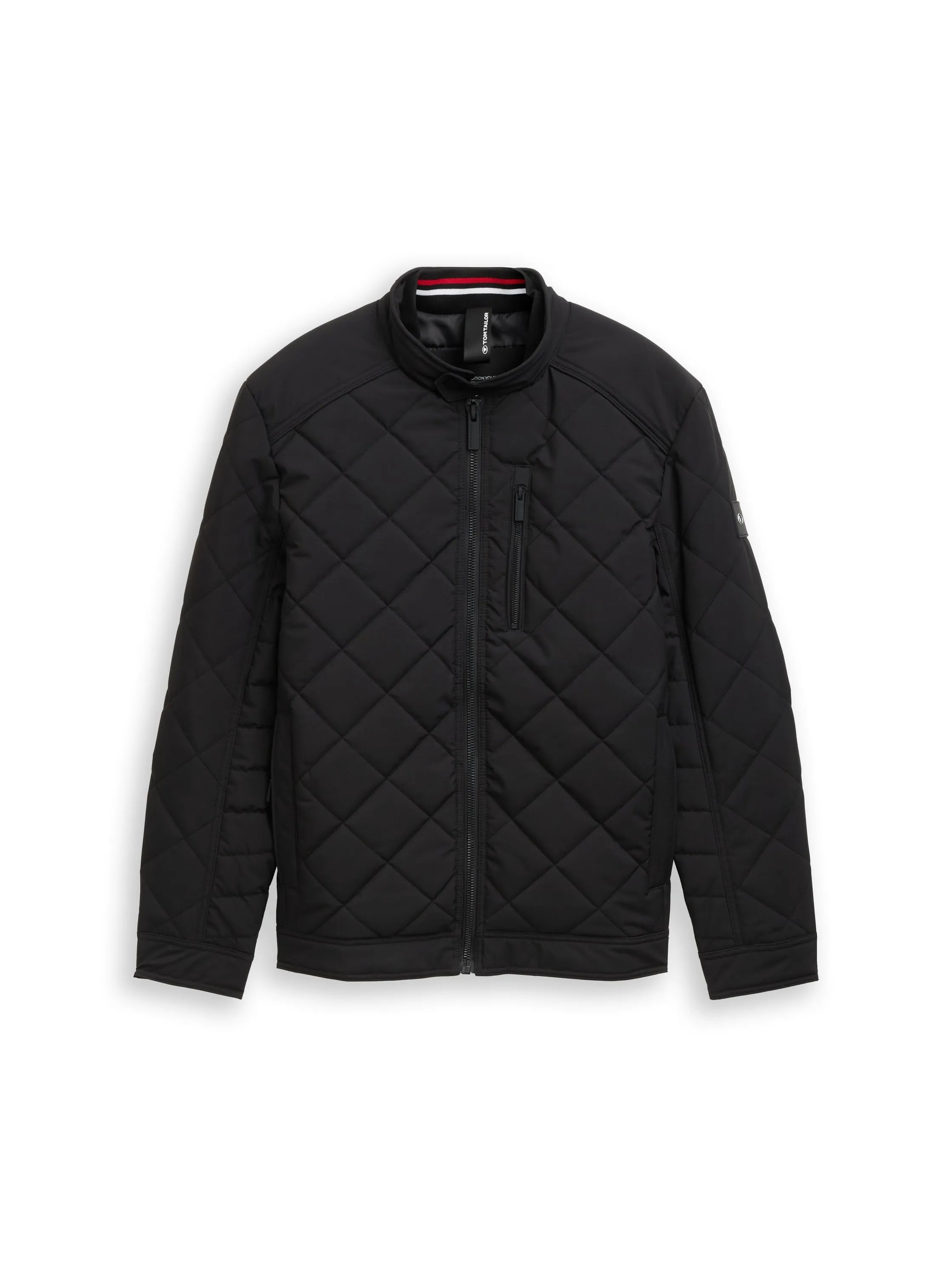Tom Tailor Black Men Tech Biker Jacket with Stand-Up Collar SKU: 1049471_29999 Image 06